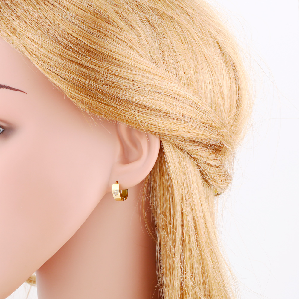 1 Paar Elegant Dame Einfacher Stil Herzform Überzug Inlay Kupfer Zirkon 18 Karat Vergoldet Ohrringe display picture 6