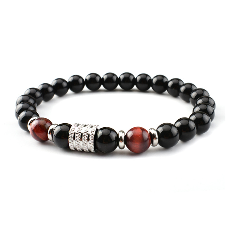 Simple Style Classic Style Round Stainless Steel Natural Stone Glass Chakra Bracelet display picture 4