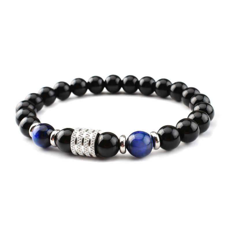 Simple Style Classic Style Round Stainless Steel Natural Stone Glass Chakra Bracelet display picture 6