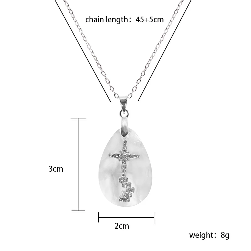 Großhandel Schmuck Einfacher Stil Wassertropfen Legierung Eisen Strasssteine Glas Überzug Inlay Halskette Mit Anhänger display picture 1