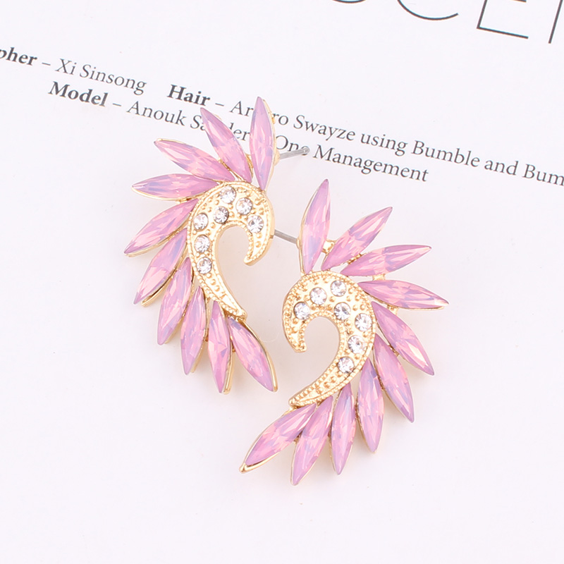 1 Pair Vintage Style Colorful Plating Inlay Alloy Rhinestones Zircon Gold Plated Ear Studs display picture 3