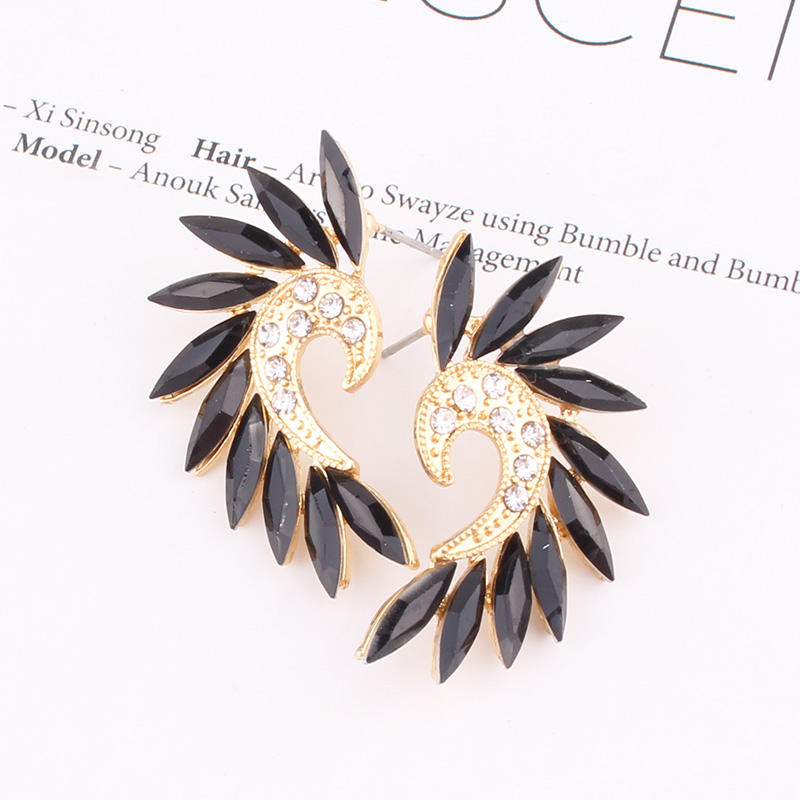 1 Pair Vintage Style Colorful Plating Inlay Alloy Rhinestones Zircon Gold Plated Ear Studs display picture 6