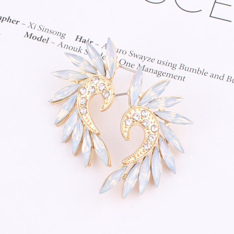 1 Pair Vintage Style Colorful Plating Inlay Alloy Rhinestones Zircon Gold Plated Ear Studs display picture 8