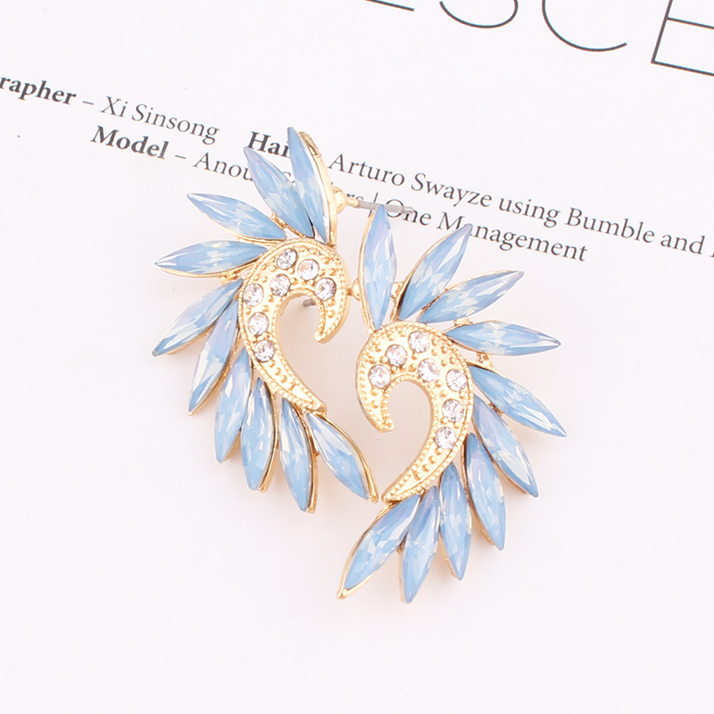 1 Pair Vintage Style Colorful Plating Inlay Alloy Rhinestones Zircon Gold Plated Ear Studs display picture 9