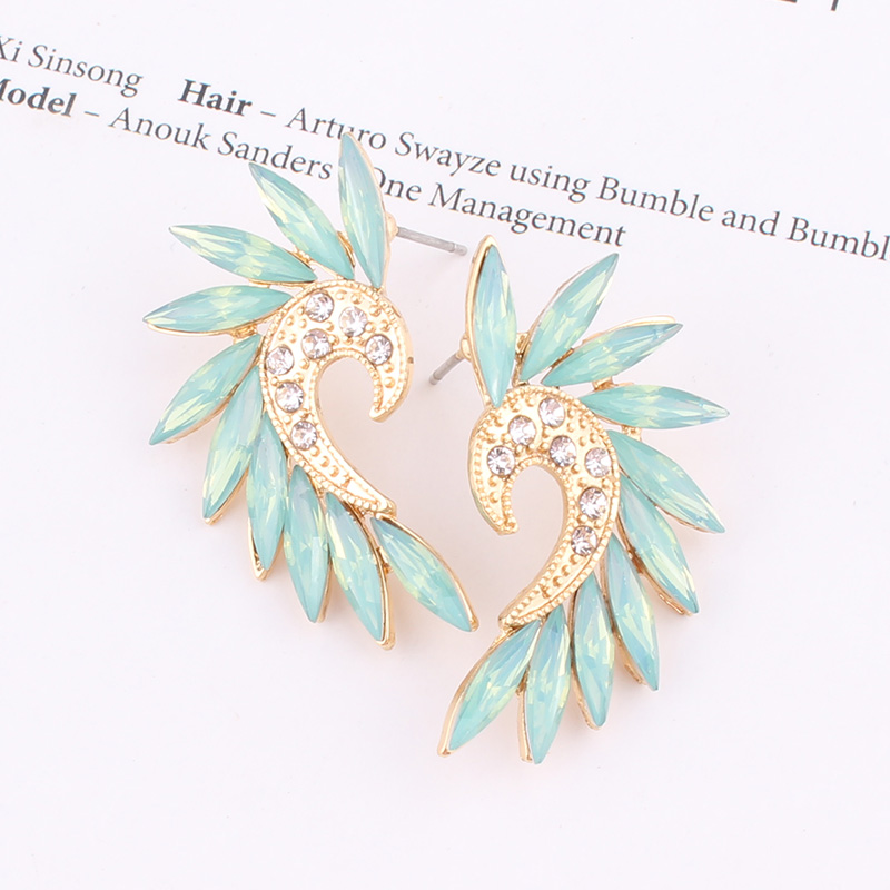1 Pair Vintage Style Colorful Plating Inlay Alloy Rhinestones Zircon Gold Plated Ear Studs display picture 13