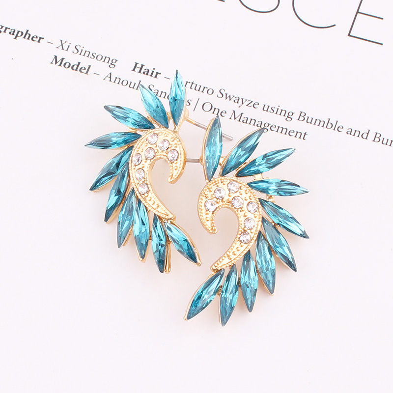 1 Pair Vintage Style Colorful Plating Inlay Alloy Rhinestones Zircon Gold Plated Ear Studs display picture 10
