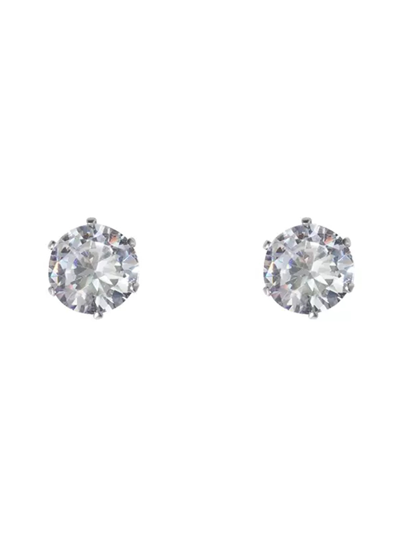 1 Pair Retro Round Inlay Stainless Steel Zircon Ear Studs display picture 3