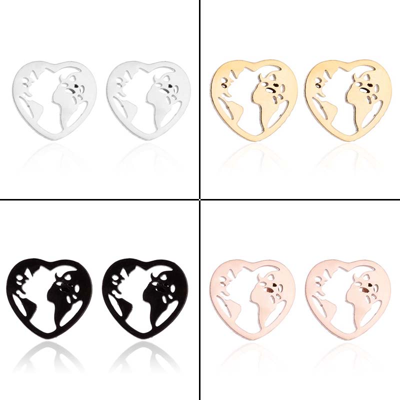 1 Pair Simple Style Heart Shape Irregular Polishing Plating Stainless Steel 18k Gold Plated Ear Studs display picture 6