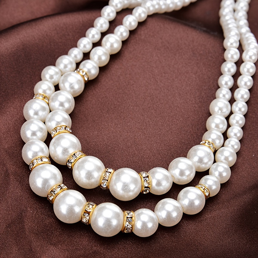 Simple Style Round Synthetic Resin Beaded Women's Necklace display picture 2