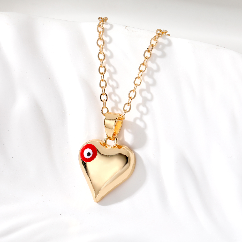 Vintage Style Simple Style Classic Style Heart Shape Eye Alloy Women's Pendant Necklace display picture 2