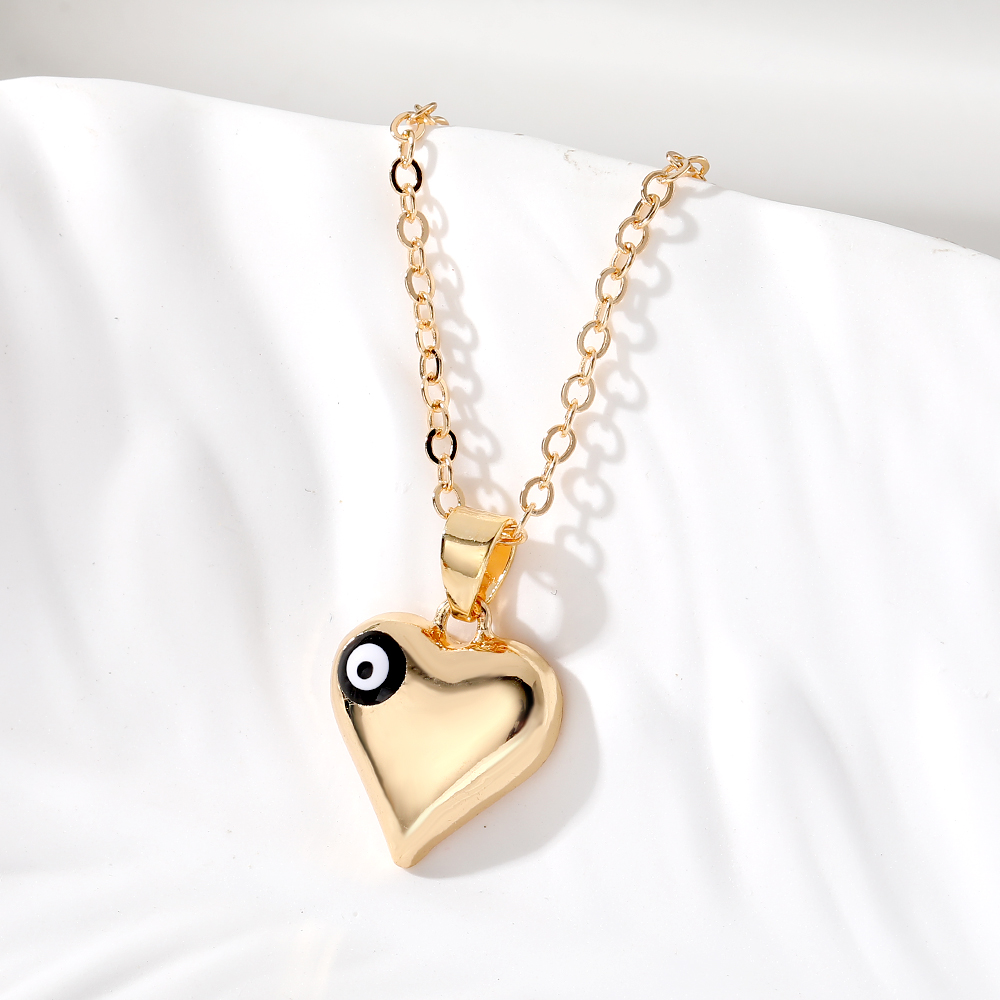 Vintage Style Simple Style Classic Style Heart Shape Eye Alloy Women's Pendant Necklace display picture 1