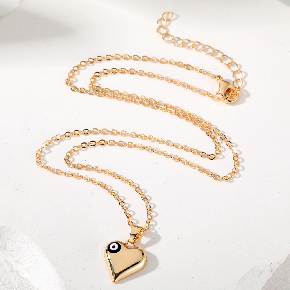 Vintage Style Simple Style Classic Style Heart Shape Eye Alloy Women's Pendant Necklace display picture 6