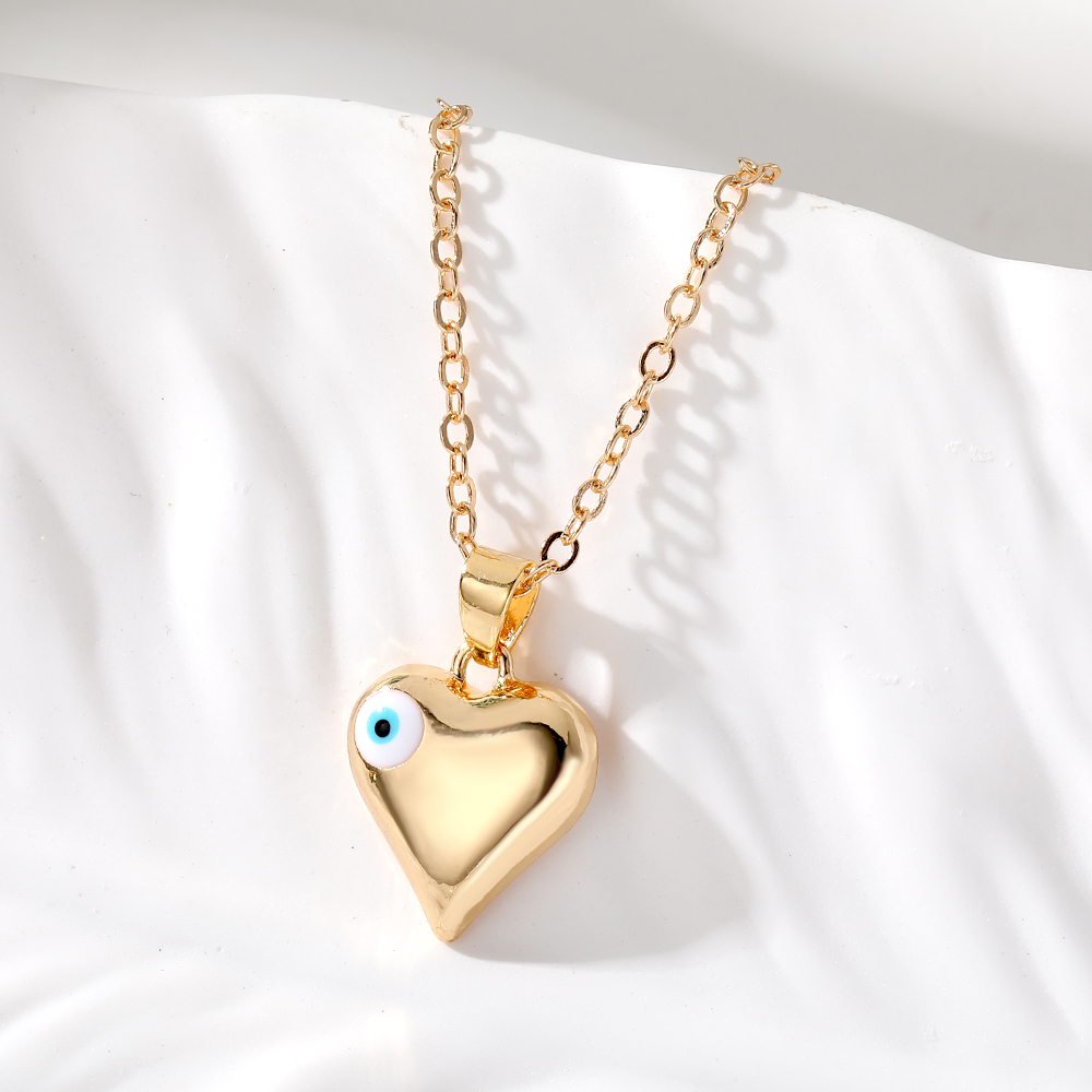 Vintage Style Simple Style Classic Style Heart Shape Eye Alloy Women's Pendant Necklace display picture 4