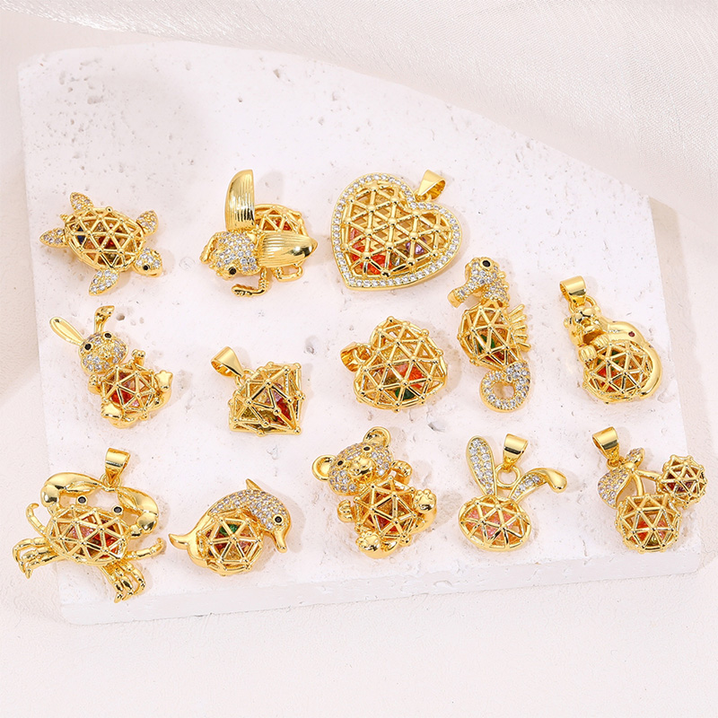 Simple Style Classic Style Animal Copper Plating Inlay Zircon 18k Gold Plated Jewelry Accessories display picture 2
