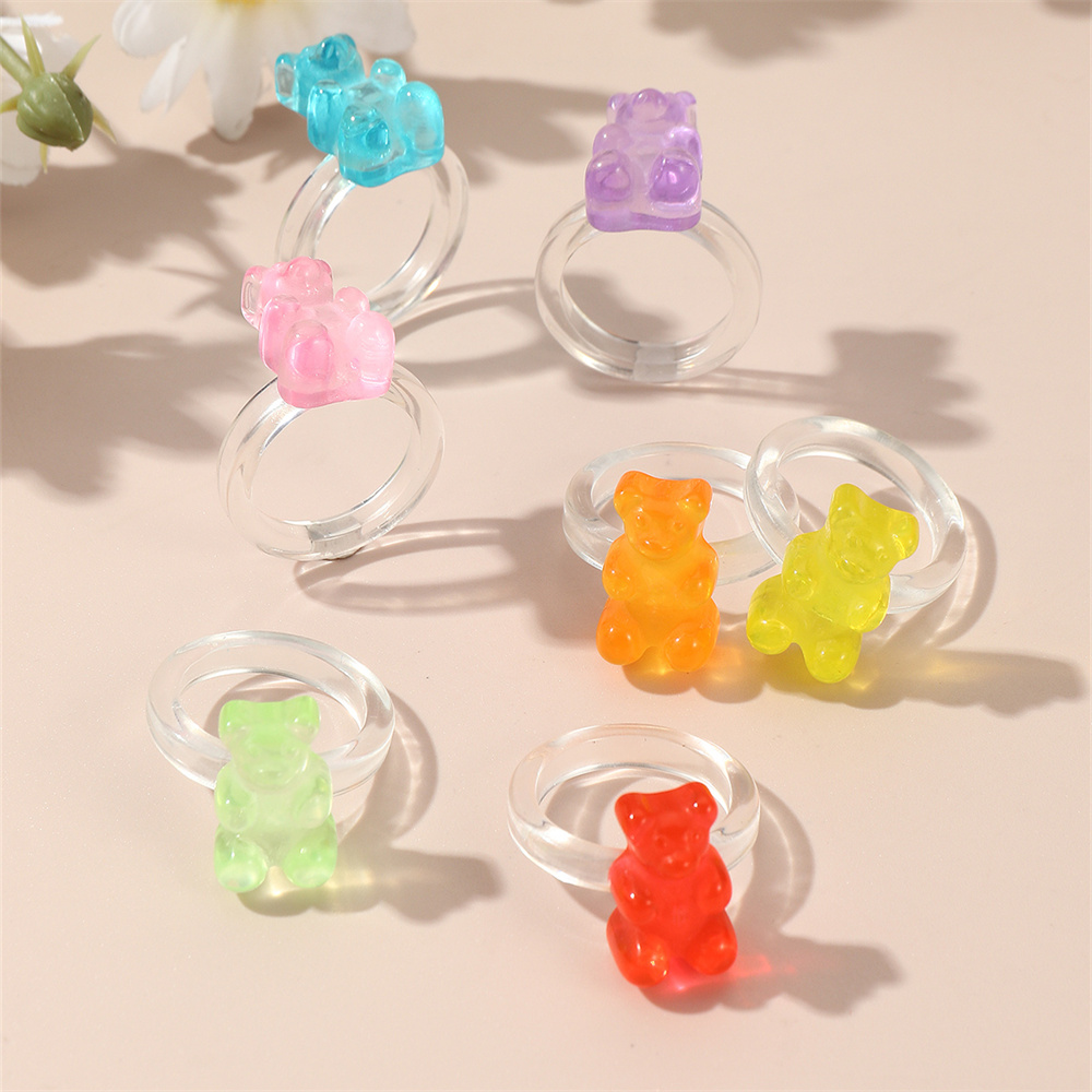 Cute Sweet Animal Plastic Resin Wholesale Rings display picture 2