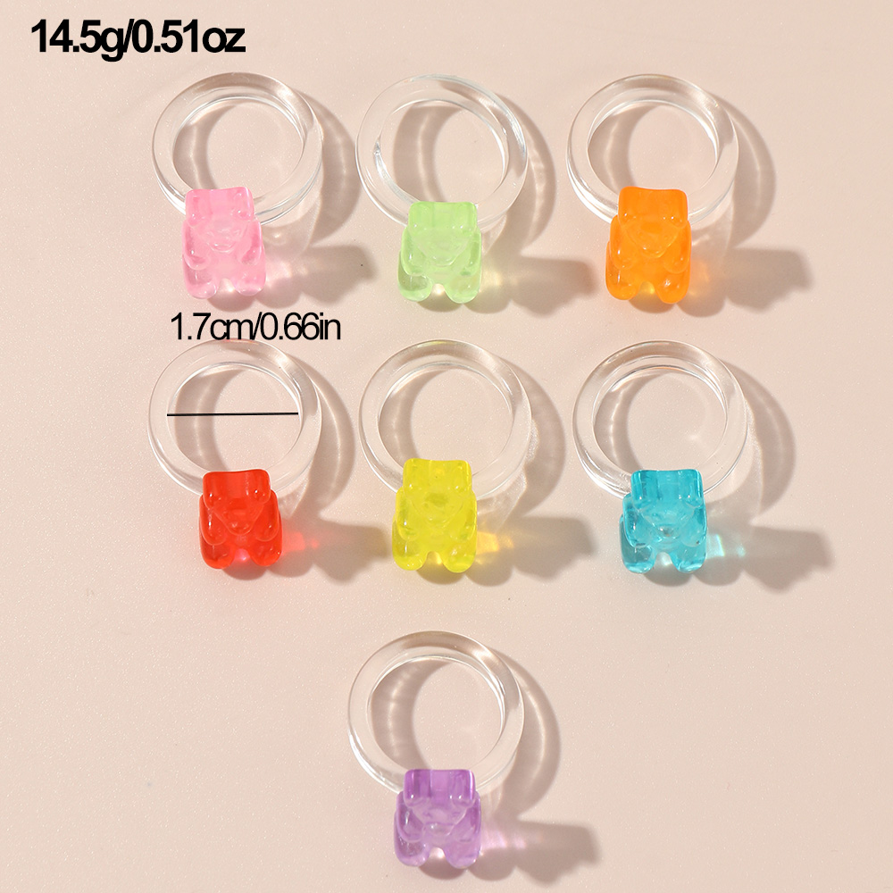 Cute Sweet Animal Plastic Resin Wholesale Rings display picture 5