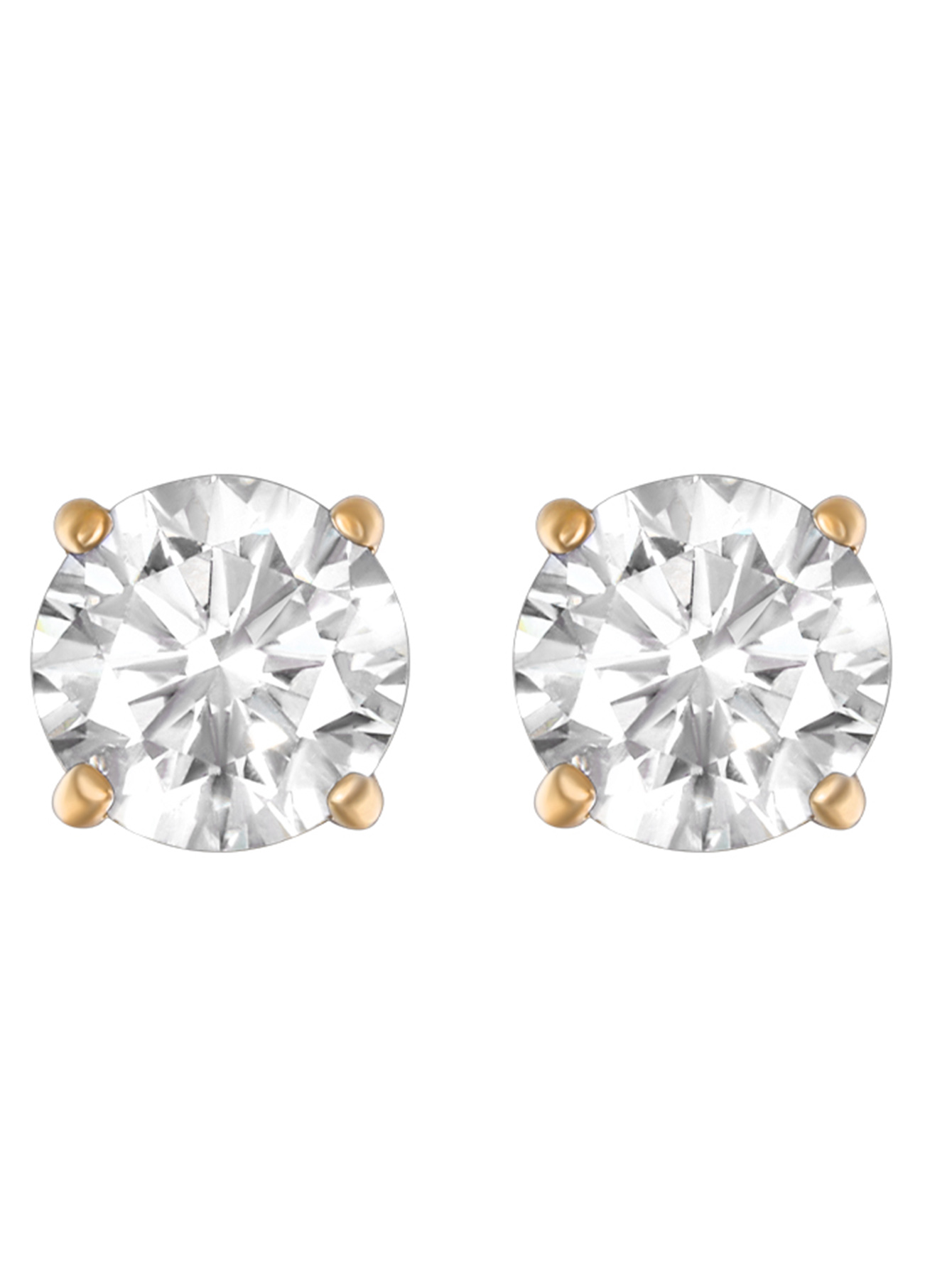 1 Pair Simple Style Round Inlay Stainless Steel Zircon Ear Studs display picture 2