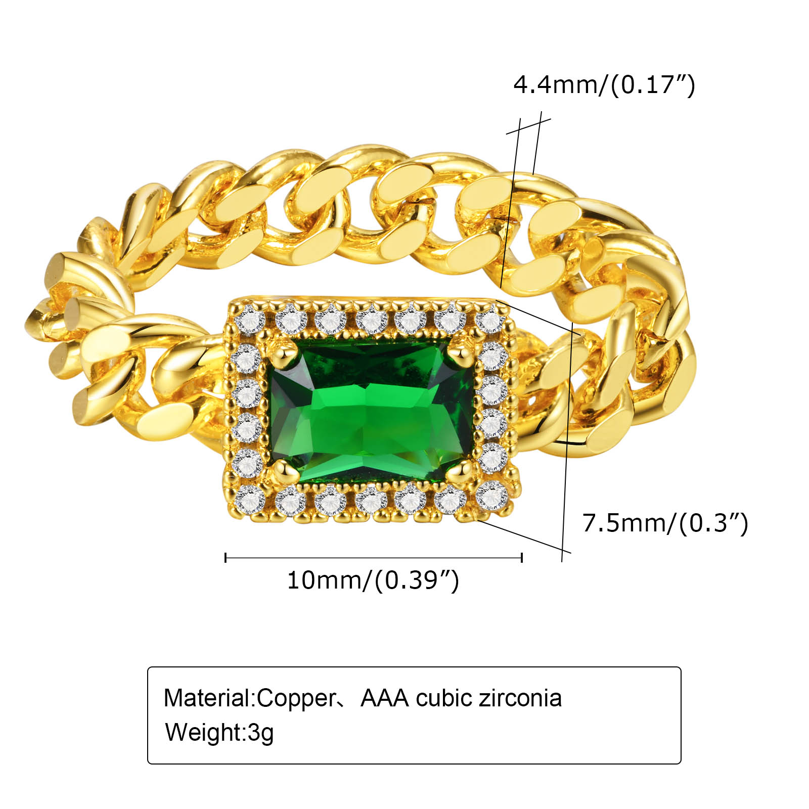Brass Gold Plated Elegant Simple Style Plating Inlay Geometric Zircon Rings display picture 3