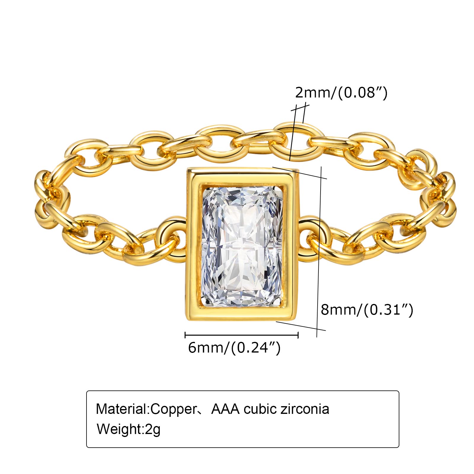 Brass Gold Plated Elegant Simple Style Plating Inlay Geometric Zircon Rings display picture 4
