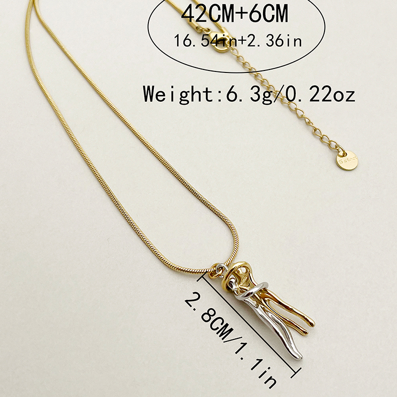Edelstahl 304 14 Karat Vergoldet Strassenmode Überzug Menschlich Halskette Mit Anhänger display picture 3