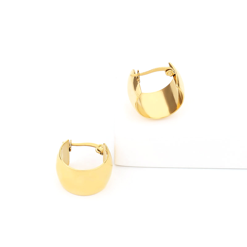 Großhandel Lässig Strassenmode Geometrisch Titan Stahl Ringe Ohrringe Halskette display picture 2