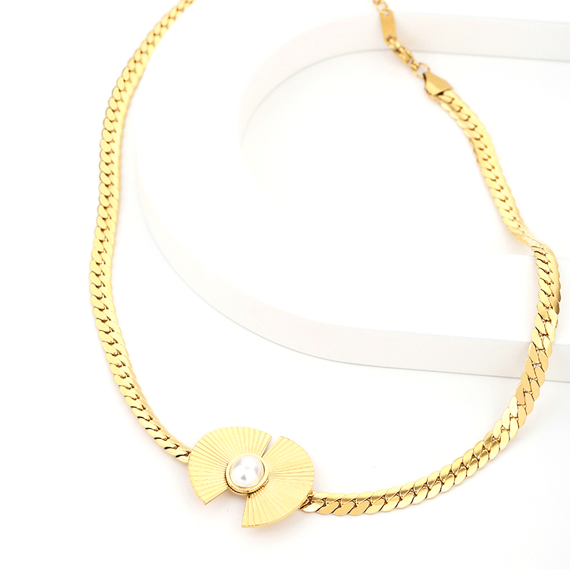 Einfacher Stil Perle Titan Stahl Ohrringe Halskette display picture 3