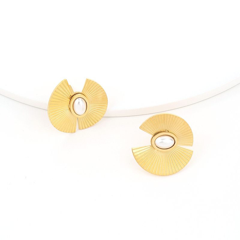 Einfacher Stil Perle Titan Stahl Ohrringe Halskette display picture 5