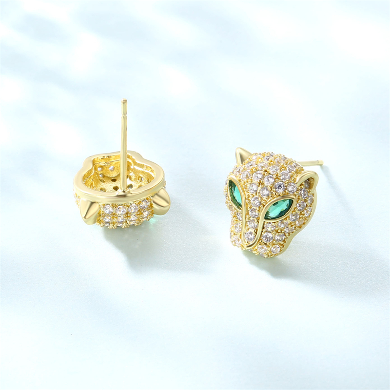 1 Pair Streetwear Animal Plating Inlay Copper Zircon K Gold Plated Ear Studs display picture 2