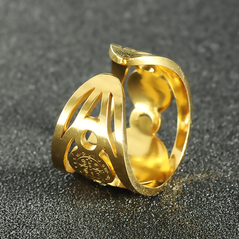 Ethnic Style Human Stainless Steel Open Rings display picture 6