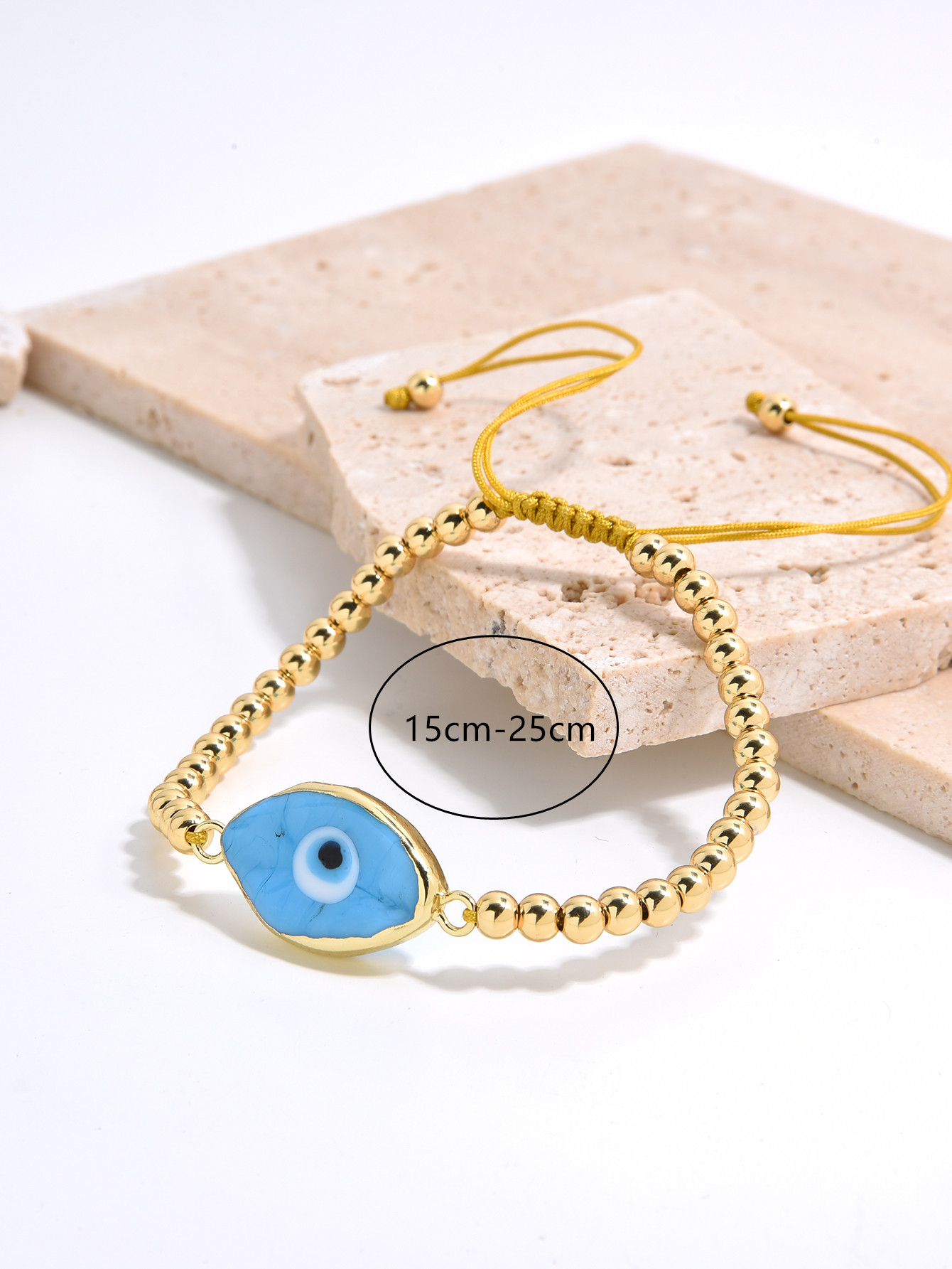 Elegant Simple Style Eye Gold Plated Glass Wholesale Bracelets display picture 1
