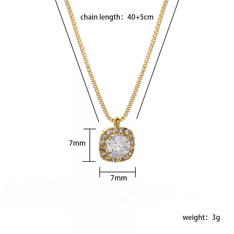 Simple Style Commute Round Copper White Gold Plated Gold Plated Zircon Pendant Necklace In Bulk display picture 2