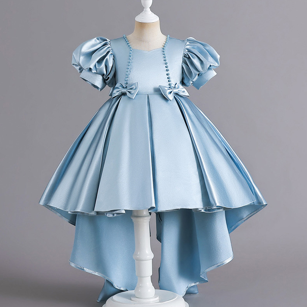 Elegant Luxurious Solid Color Bowknot Polyester Girls Dresses display picture 3