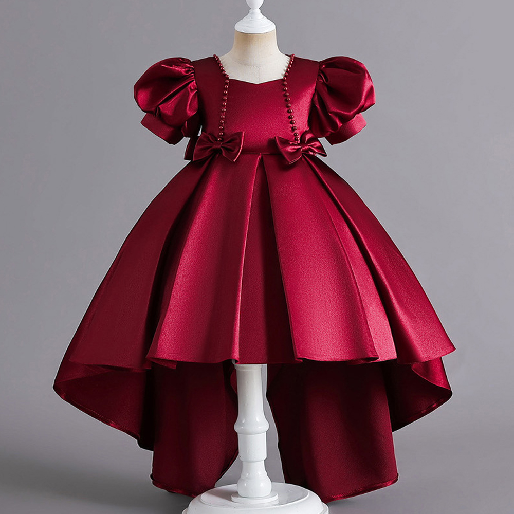 Elegant Luxurious Solid Color Bowknot Polyester Girls Dresses display picture 1