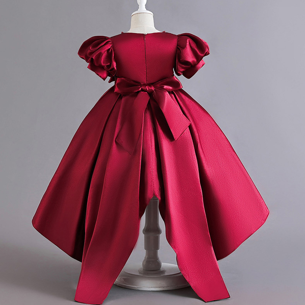 Elegant Luxurious Solid Color Bowknot Polyester Girls Dresses display picture 2