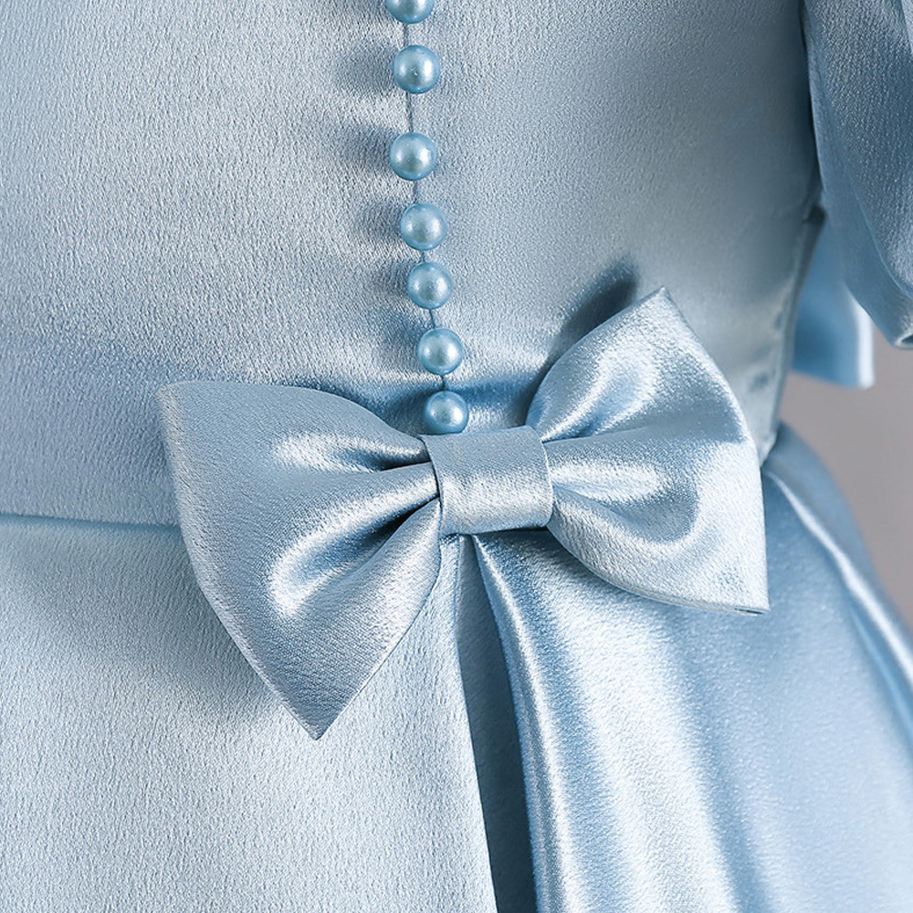 Elegante Lujoso Color Sólido Lazo Poliéster Vestidos Para Niñas display picture 8