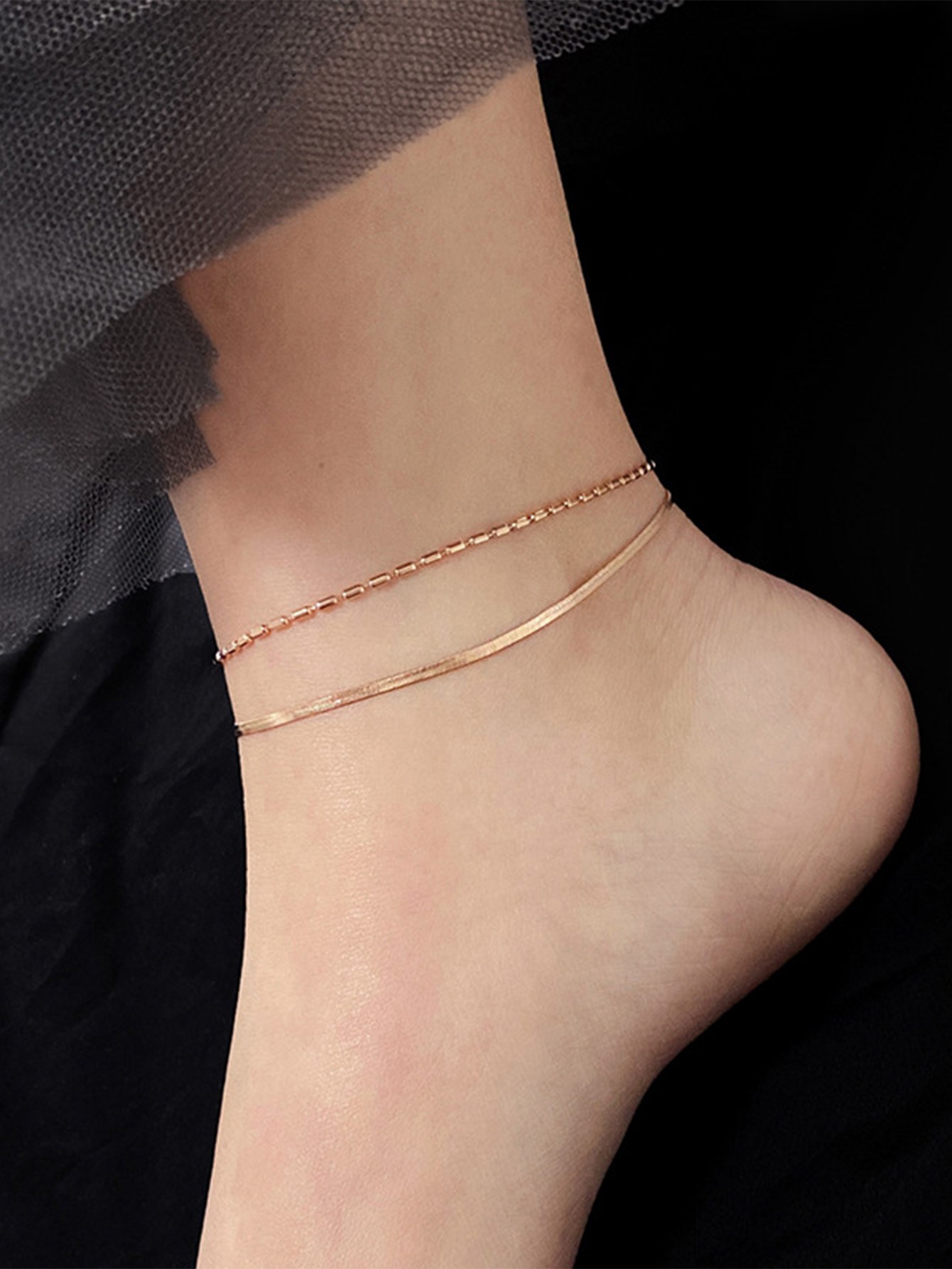 Simple Style Solid Color Ferroalloy Women's Anklet display picture 8