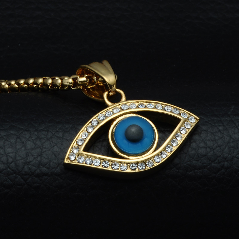 Casual Streetwear Devil's Eye Stainless Steel Inlay Zircon Pendant Necklace display picture 1