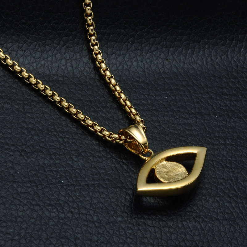 Casual Streetwear Devil's Eye Stainless Steel Inlay Zircon Pendant Necklace display picture 4
