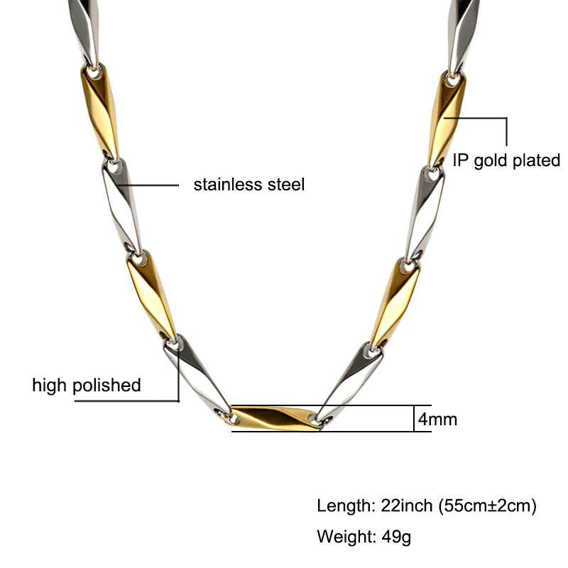 Casual Streetwear Geometric Stainless Steel Men's Necklace display picture 2