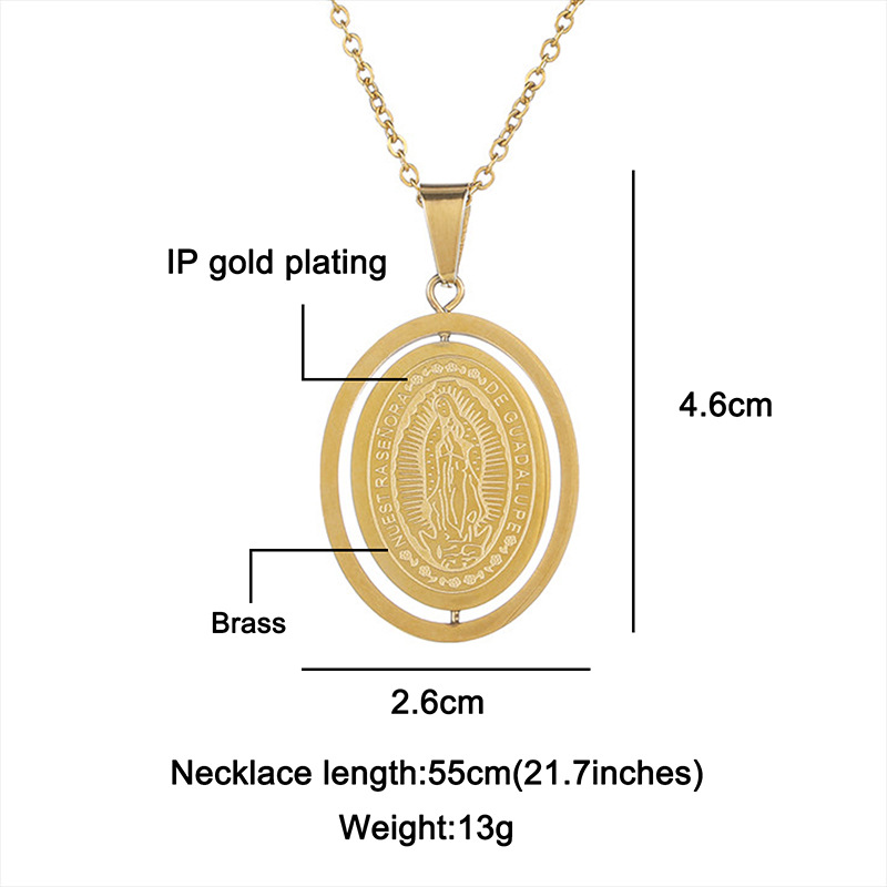 Simple Style Classic Style Oval Stainless Steel Unisex Pendant Necklace display picture 5