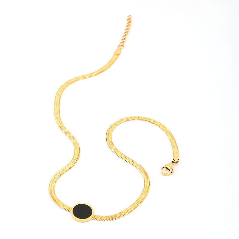 Streetwear Round Titanium Steel Rings Earrings Necklace display picture 7