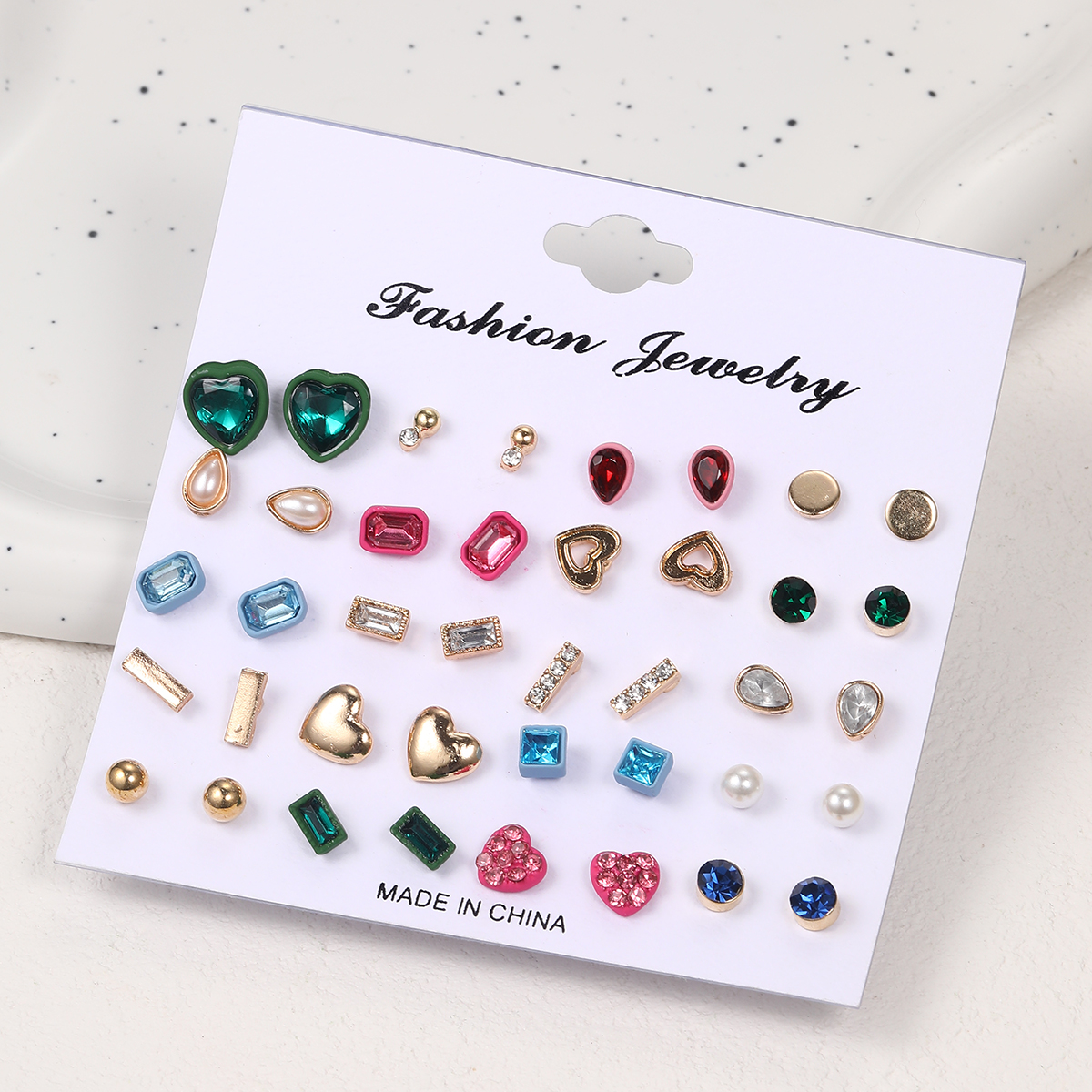 1 Set Fairy Style Elegant Shiny Star Heart Shape Butterfly Artificial Gemstones Artificial Crystal Alloy Gold Plated Silver Plated Ear Studs display picture 10