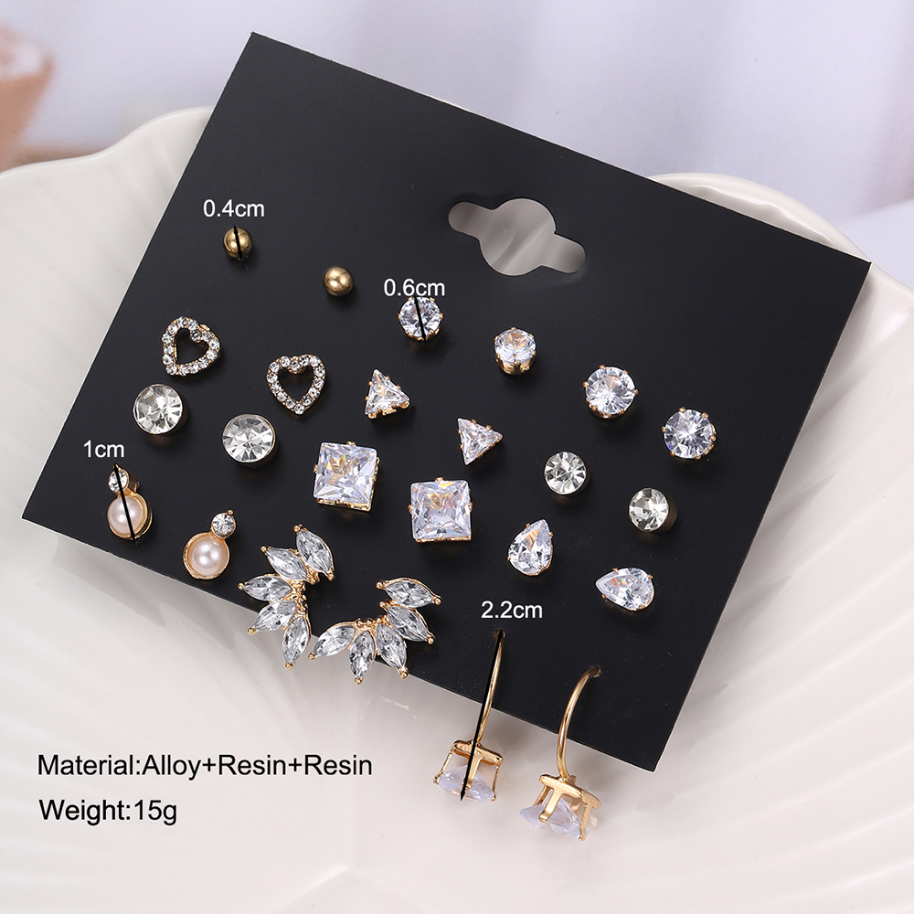 1 Set Fairy Style Elegant Shiny Star Heart Shape Butterfly Artificial Gemstones Artificial Crystal Alloy Gold Plated Silver Plated Ear Studs display picture 13