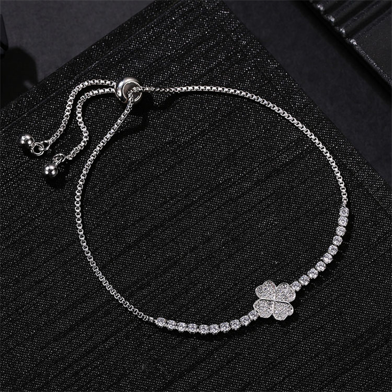 Copper Rhodium Plated Simple Style Plating Inlay Heart Shape Zircon Bracelets display picture 3
