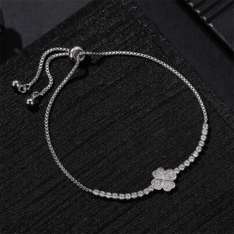 Le Cuivre Plaqué Rhodium Style Simple Placage Incruster Forme De Cœur Zircon Bracelets display picture 3