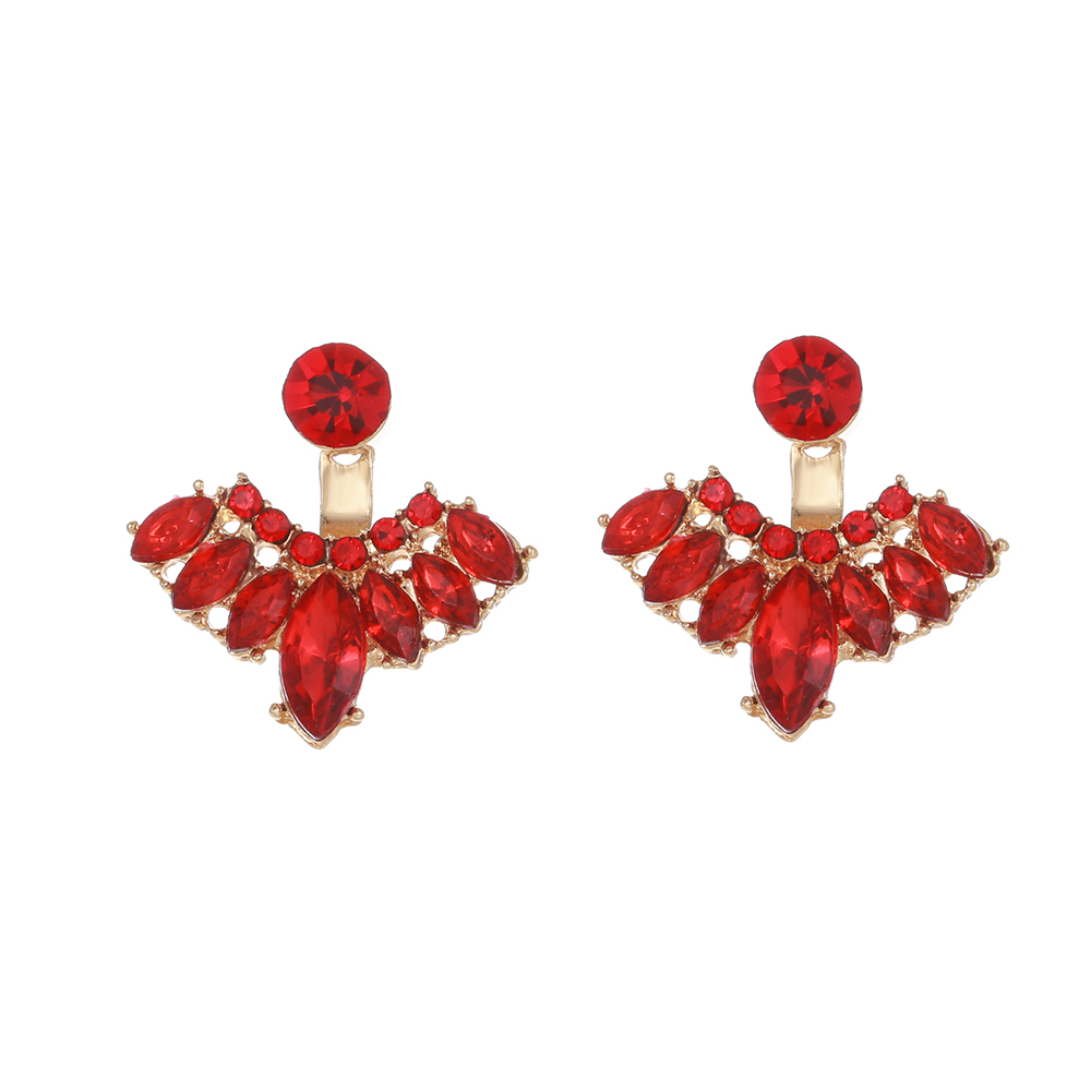 1 Pair Vintage Style Vacation Peacock Inlay Alloy Artificial Rhinestones Gold Plated Ear Studs display picture 7