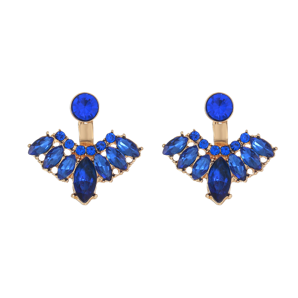 1 Pair Vintage Style Vacation Peacock Inlay Alloy Artificial Rhinestones Gold Plated Ear Studs display picture 11