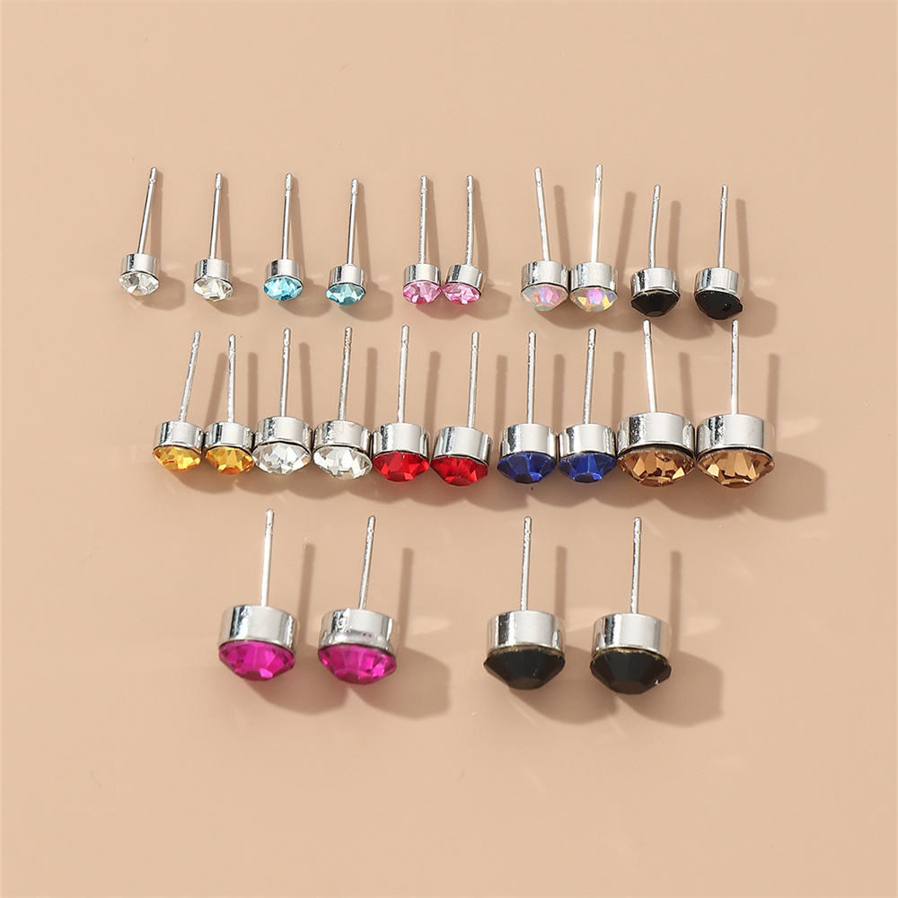 1 Set Casual Simple Style Commute Geometric Flower Inlay Alloy Artificial Rhinestones Artificial Pearls Ear Studs display picture 7