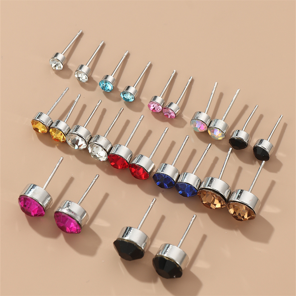 1 Set Casual Simple Style Commute Geometric Flower Inlay Alloy Artificial Rhinestones Artificial Pearls Ear Studs display picture 8