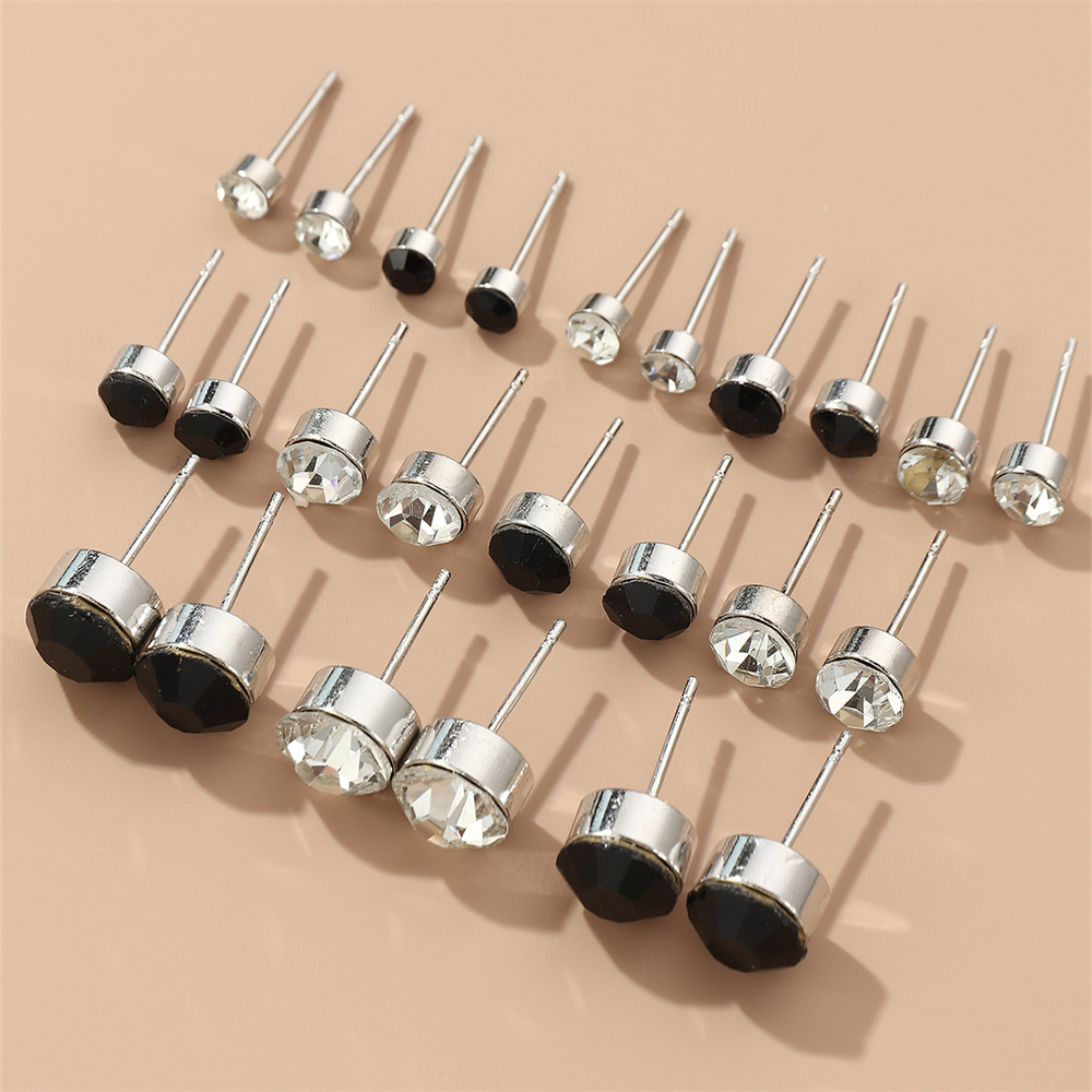 1 Set Casual Simple Style Commute Geometric Flower Inlay Alloy Artificial Rhinestones Artificial Pearls Ear Studs display picture 12